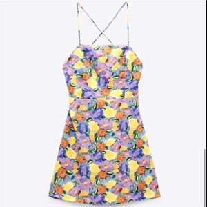 ZARA | Strappy Floral Dress Skort